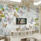 Современная креативная 3D Великолепная средиземноморская бабочка цветок настенная бумага холст стена ткань для гостиной ТВ фон 3D настенные фрески