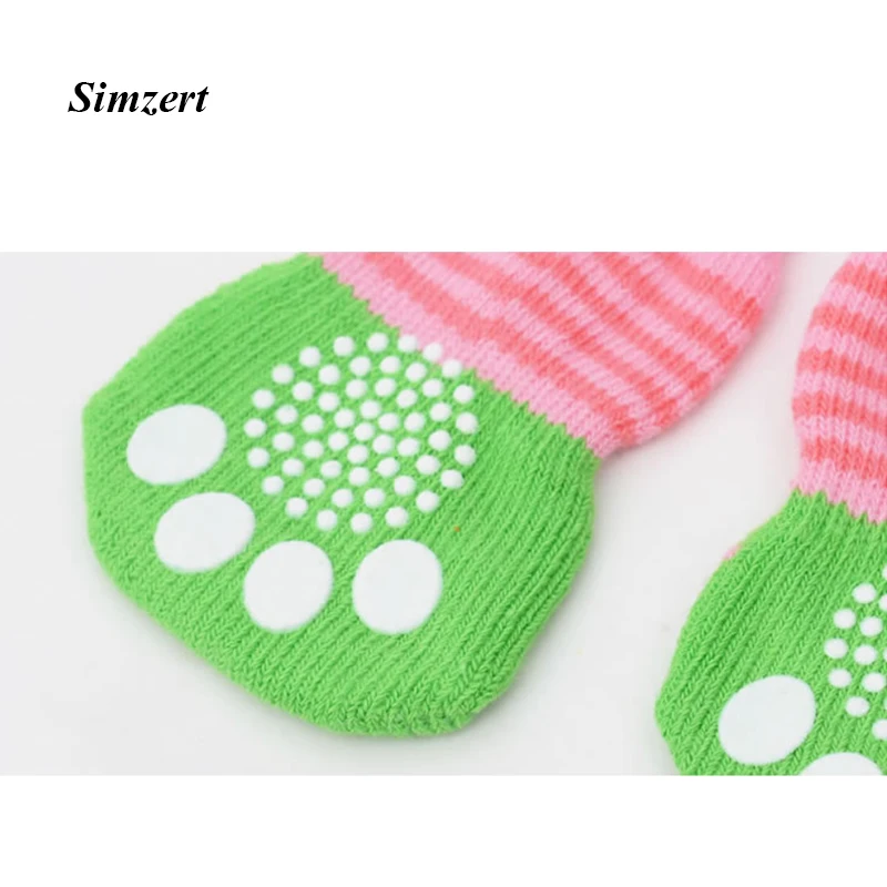 Simzert 4 шт./компл. носки для собак Нескользящие хлопковые с героями мультфильмов