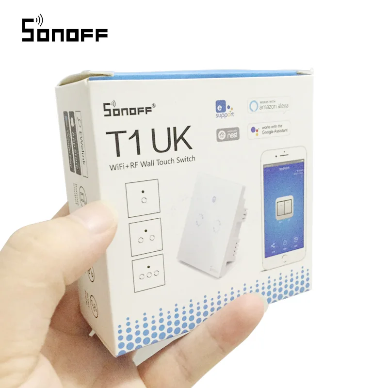 Sonoff T1 WiFi переключатель с сенсорным управлением настенный выключатель света 1/2/3