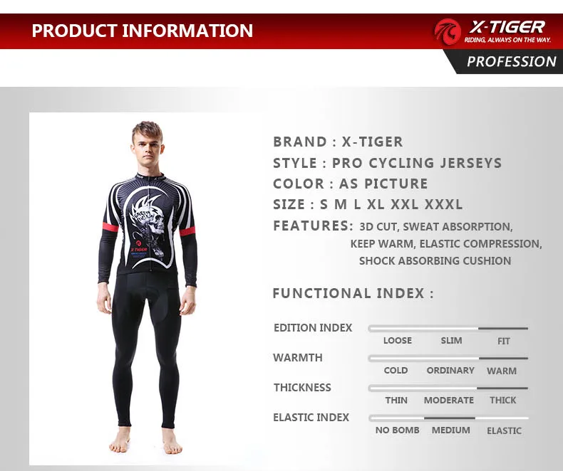 X-Tiger, зимний термальный флисовый комплект для велоспорта, Майо, Ropa Ciclismo, супер теплая одежда для горного велосипеда, одежда для велоспорта, комплект для велоспорта