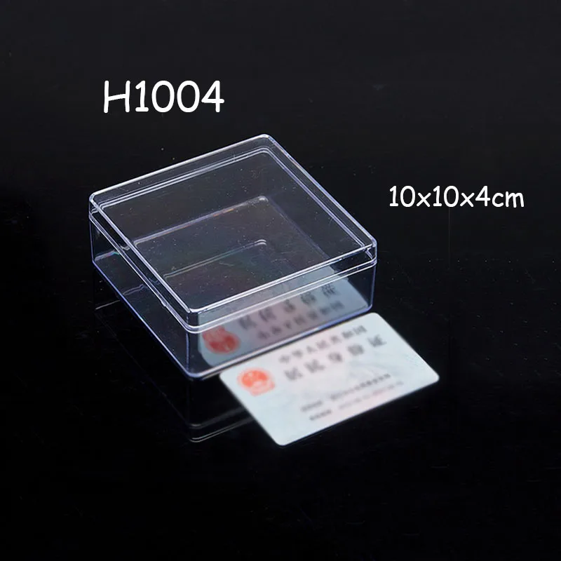 H1004 10x10x4cm 22 размера маленькие квадратные прозрачные PS пластиковые коробки для хранения для мини ювелирных изделий/бусин/поделок Чехол Контейнер дисплей упаковочная коробка - Цвет: H1004 10x10x4cm