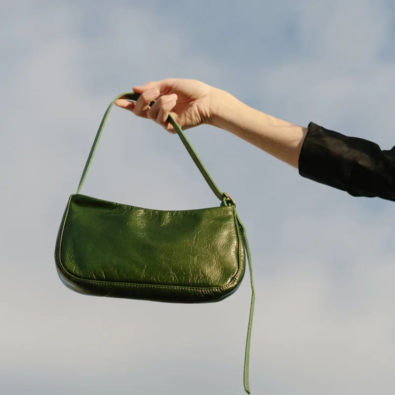 vintage green Весна лето женские трендовые зеленые белые сумки с одним ремешком из искусственной кожи на молнии сумка на плечо женская сумка универсальная OC703 - Цвет: vintage green