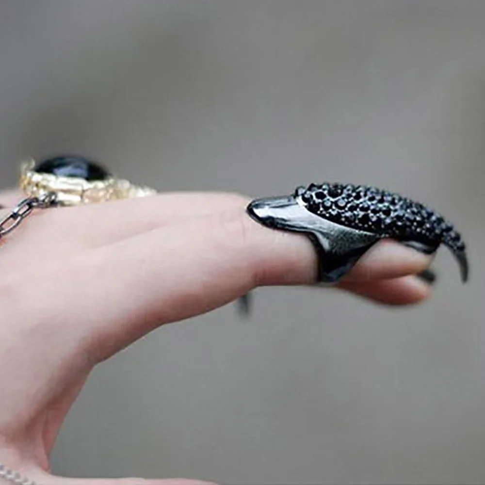 Готические панк-стразы для пальцев накладные Колечки в виде лап кошки женские на