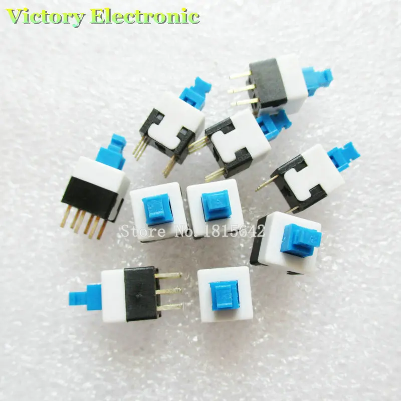 Новый 20 шт./лот 8X8 8*8 мм 6Pin Push Tactile Power Micro Switch самоблокирующаяся Кнопка вкл./выкл.