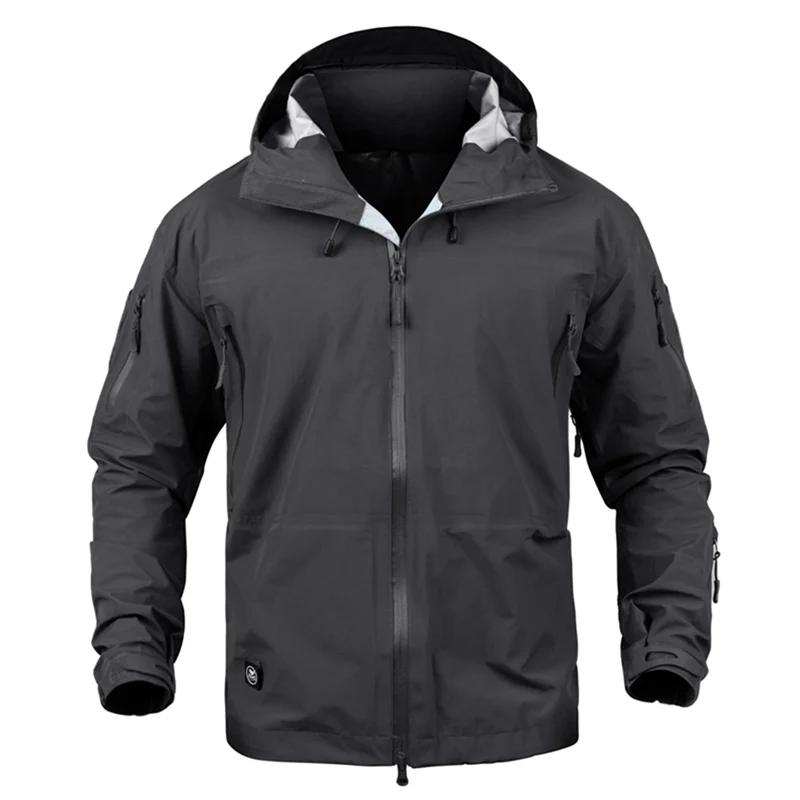 Black Refire gear твердая оболочка Военная тактическая куртка мужская водонепроницаемая камуфляжная армейская куртка Весенняя карманная Толстовка ветровка дождевик - Цвет: Black