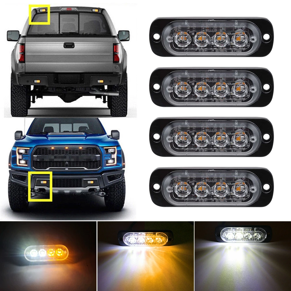 4x 4LED аварийный Маяк для автомобиля Предупреждение йный маяк аварийная вспышка