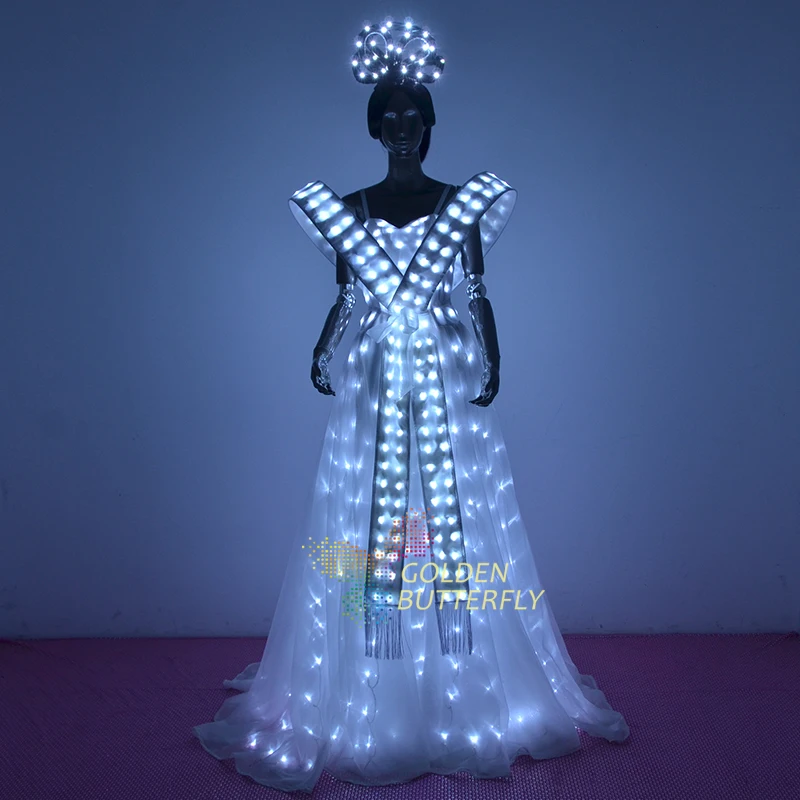 

LED Clothing LED long skirt Light dress glowing garment
