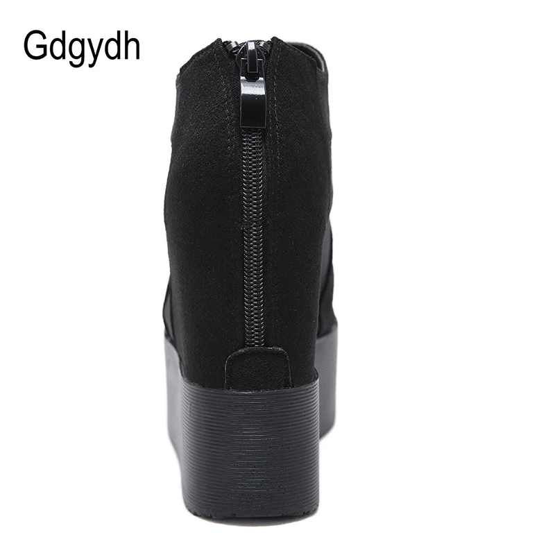 Gdgydh/летние женские ботильоны модные сетчатые туфли на танкетке с высоким