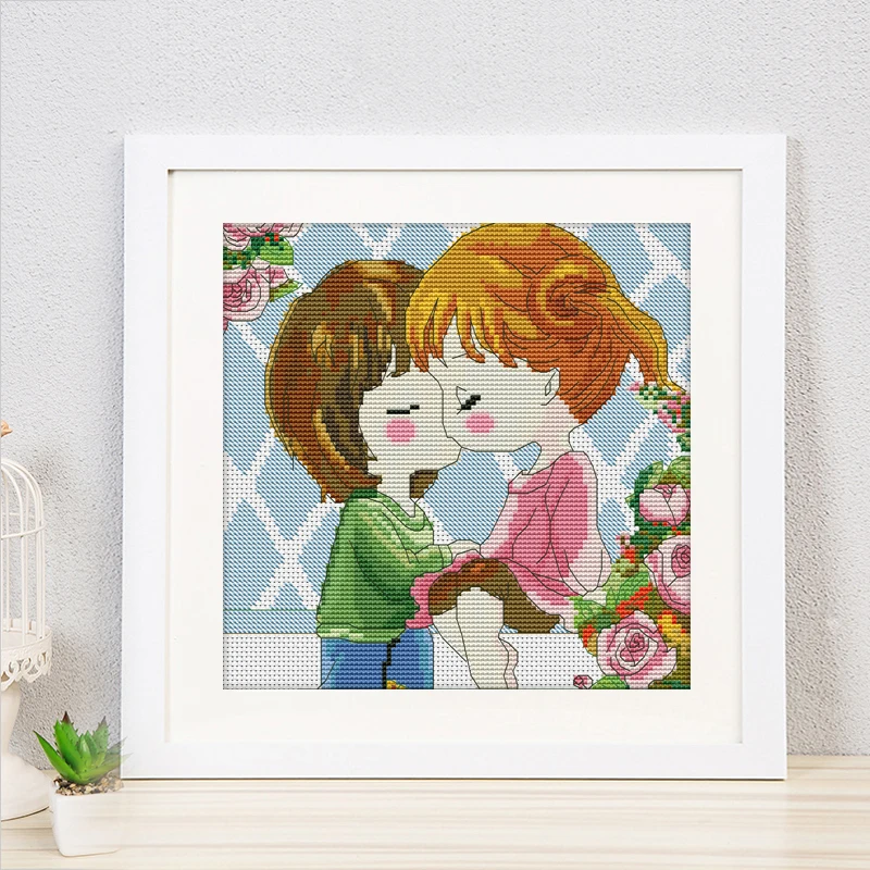Набор для вышивки крестиком с романтической историей спальни и мальчика девочки