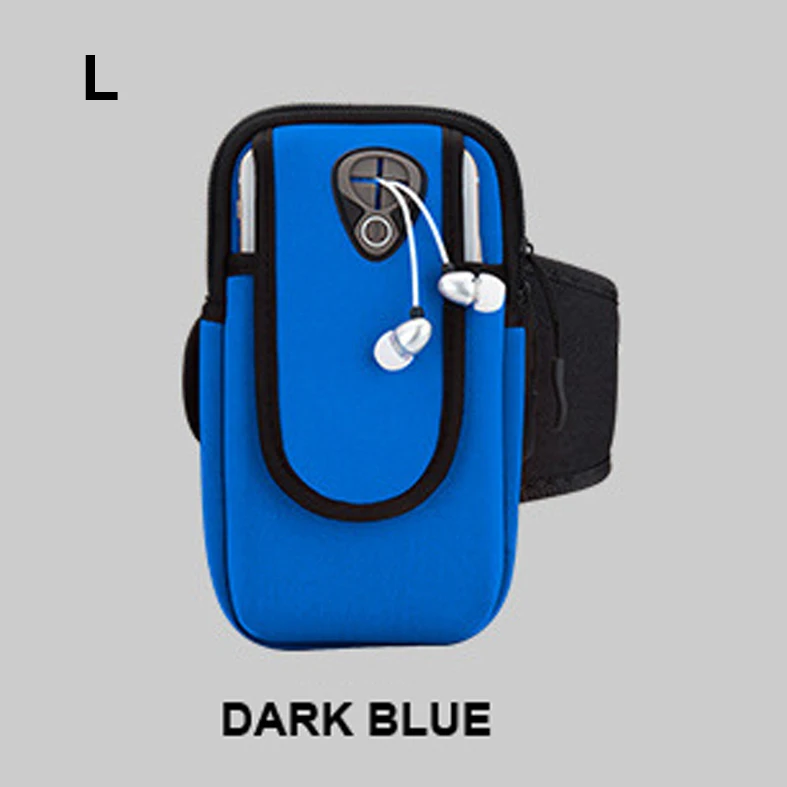 dark blue L Спортивный наручный Чехол На Молнии Фитнес нарукавный спортивный Чехол сумка для пробежки тренировки чехол для мобильного 7 Plus сумка для смартфонов(4-6 дюймов - Цвет: dark blue L