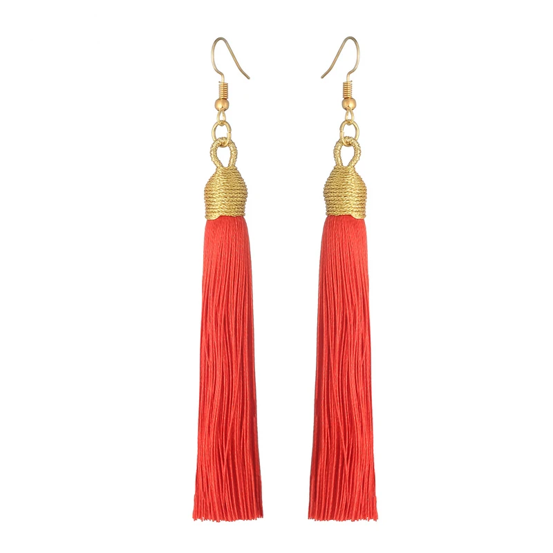 LOVBEAFAS длинные серьги с кисточками для женщин Boho висячие серьги с бахромой Свадебные винтажные массивные модные ювелирные изделия