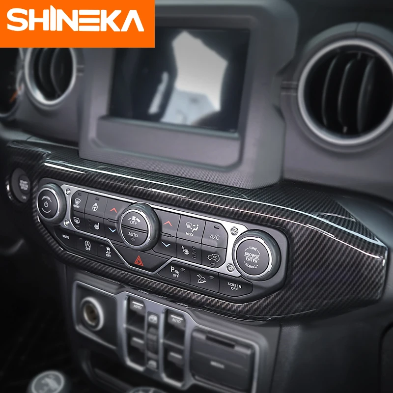 SHINEKA интерьерные молдинги для Jeep Wrangler JL+ панель управления кондиционера Декоративные наклейки аксессуары для jeep JL