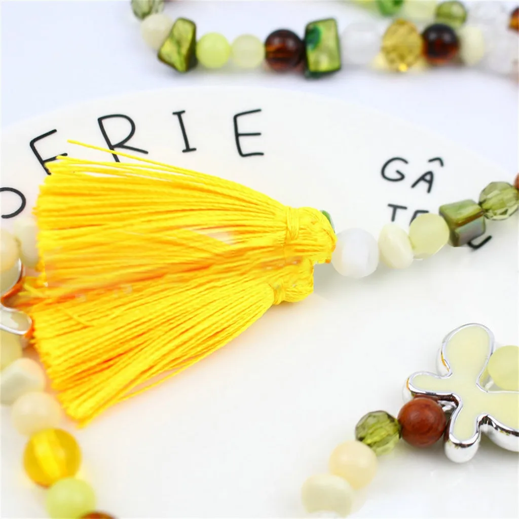 Long Necklace Bohemian Retro Butterfly Pendant Tassel Bead Sweater Chain Gift d90507 | Украшения и аксессуары