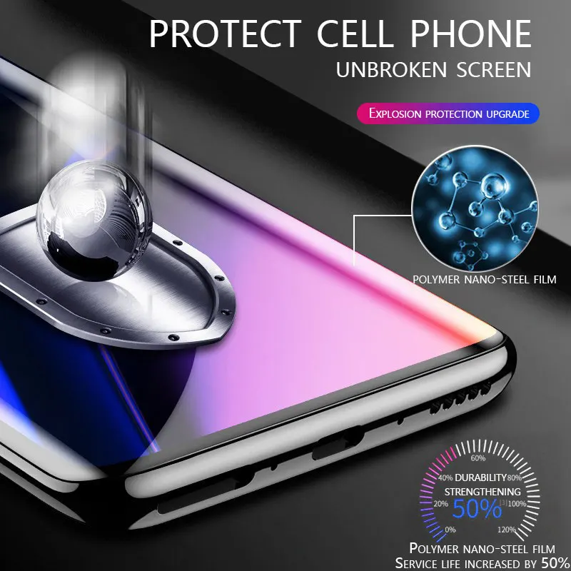 Пленка для мобильного телефона из закаленного стекла для 1+ 7 pro oneplus7 pro, полностью изогнутая Защитная пленка для экрана, Взрывозащищенная ультратонкая HD пленка