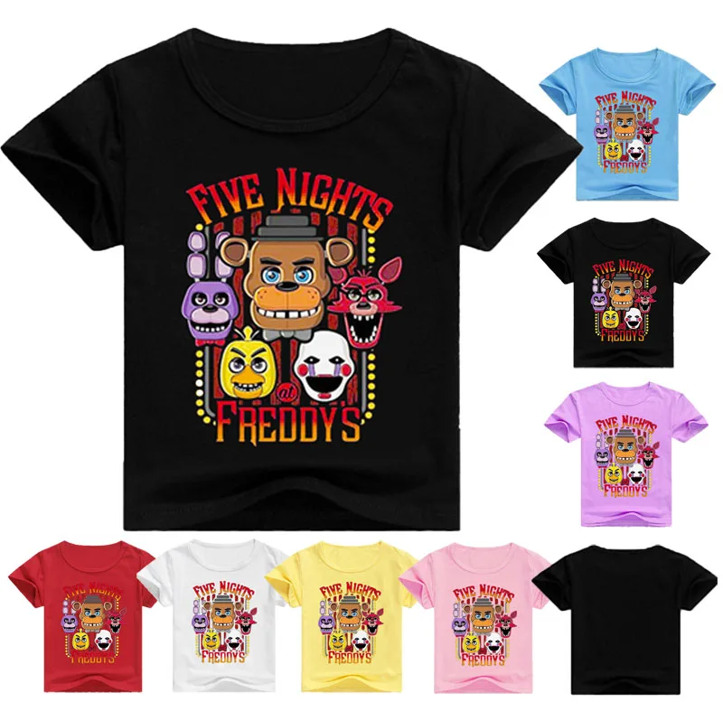 Футболка «пять ночей с Фредди» FNAF/Детские футболки для мальчиков и девочек, топы с рисунками из мультфильмов, футболка «пять ночей с Фредди»