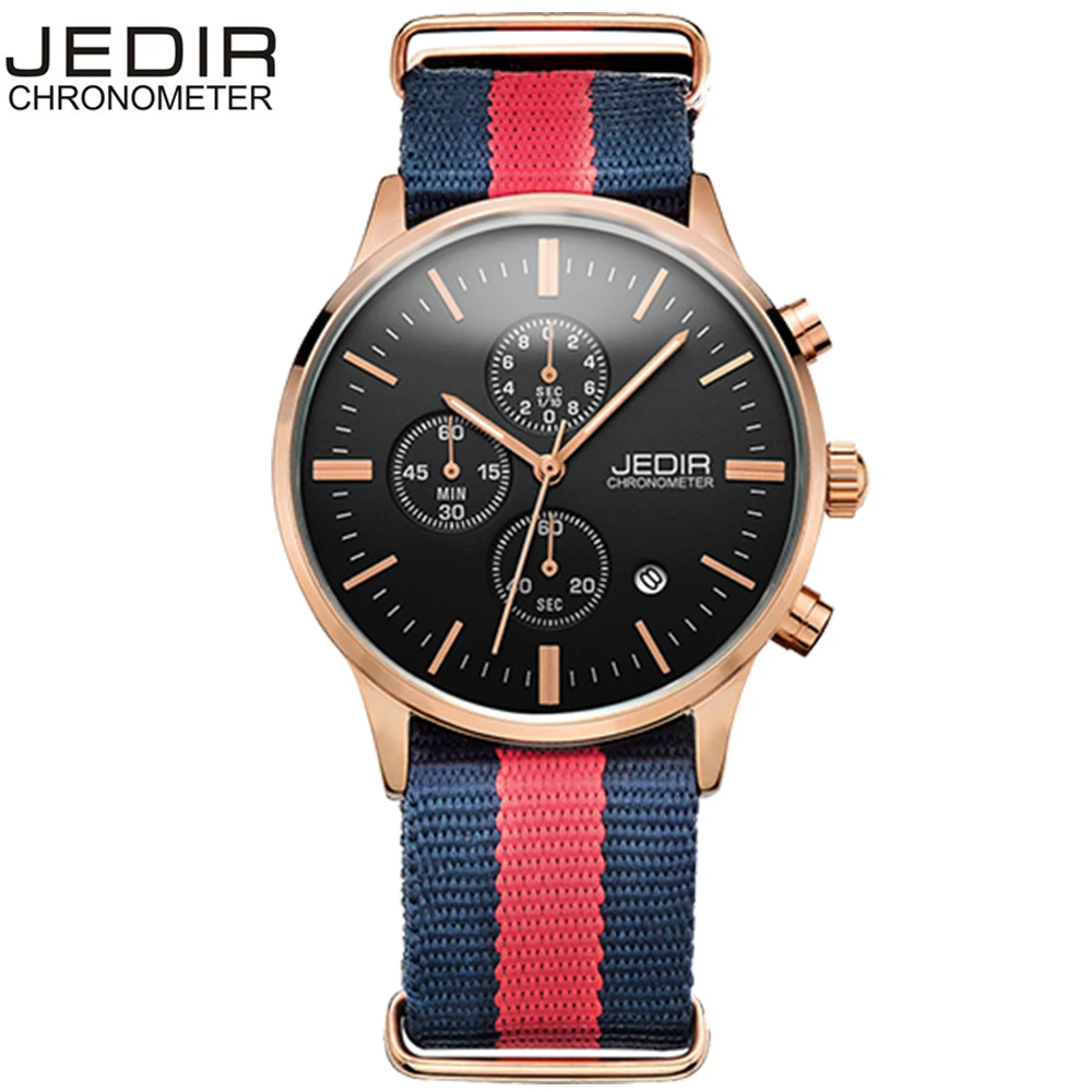 Мужские наручные часы JEDIR Canvas модные с хронографом 6 стрелок 2019 | Наручные