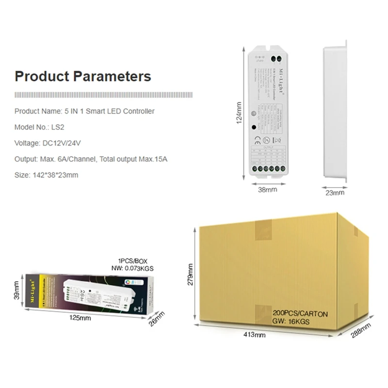 SZYOUMY Mi Light LS2 5в1 RF 2 4G RGBW RGB + CCT RGBWW LED контроллер Диммер WiFI WLAN приложение 10