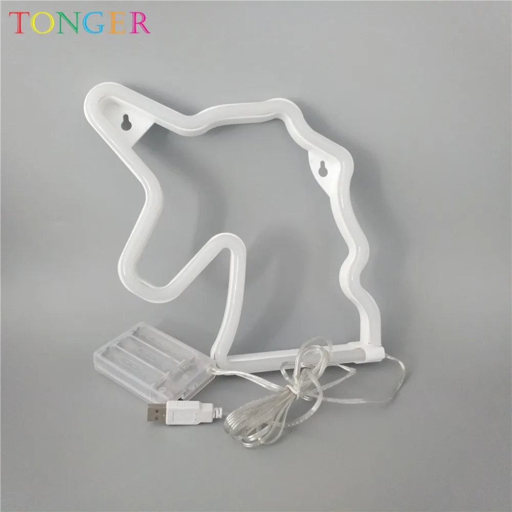 TONGER Милая светодиодная неоновая лампа в виде единорога сказочный ночник