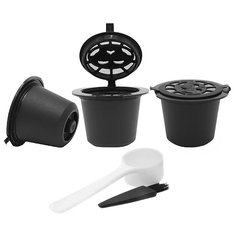 3 Pc B add Brush Многоразовые кофейные капсулы Nespresso с 1 пластиковой ложкой, фильтрующие капсулы для оригинальной линии, фильтры Siccsaee - Цвет: 3 Pc B add Brush