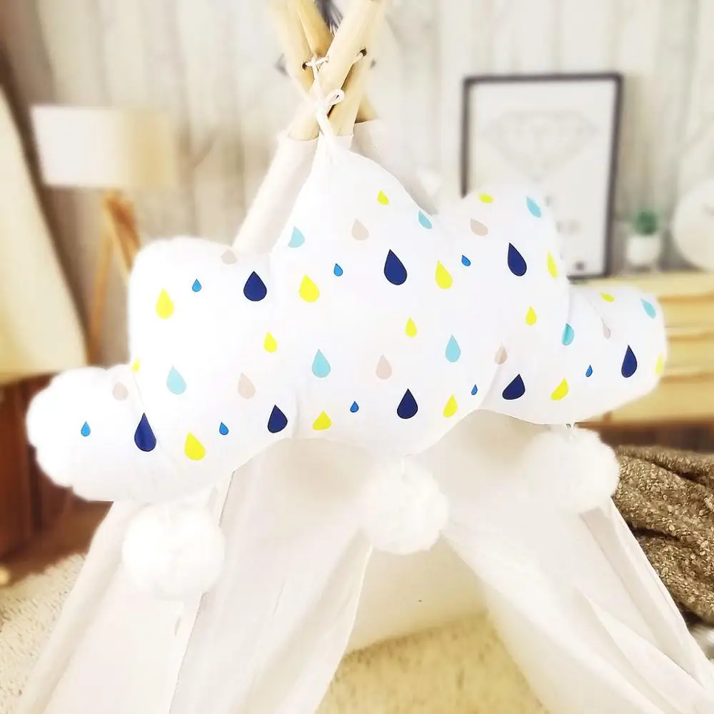 rain cloud Скандинавский стиль облака Плюшевые игрушки Мягкая плюшевая подушка, для спокойного детского сна кукла, детская комната украшения подушки, подарок на день рождения игрушка - Цвет: rain cloud