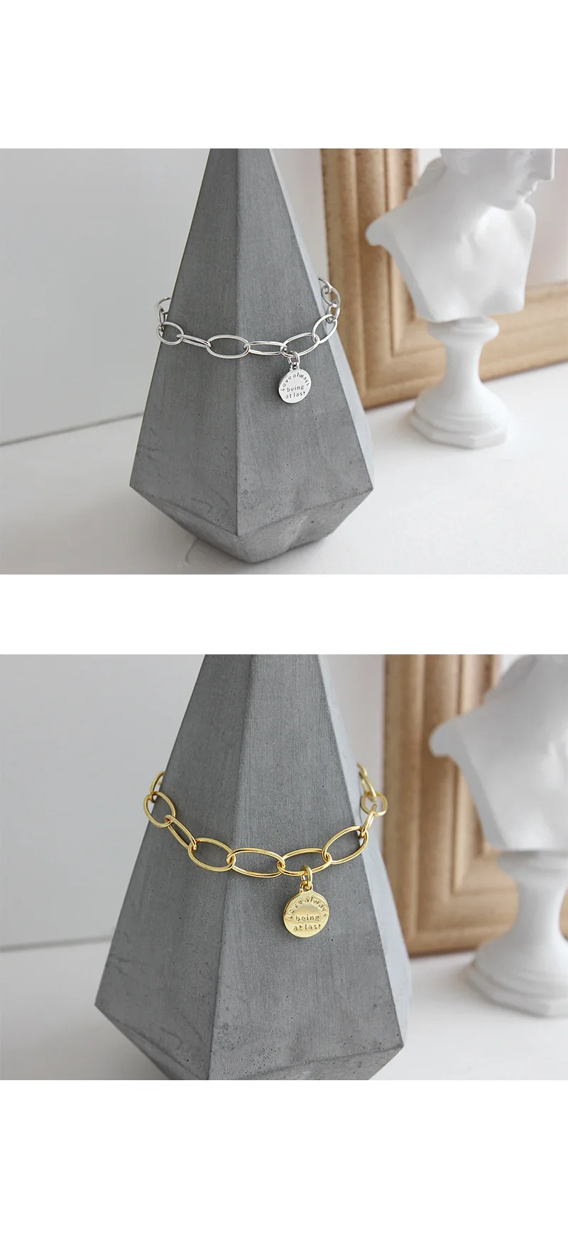 Стерлингового серебра 925 пробы шармы круглые браслеты для женщин pulseras mujer, минимализм золотой цвет браслеты и браслеты ювелирные изделия