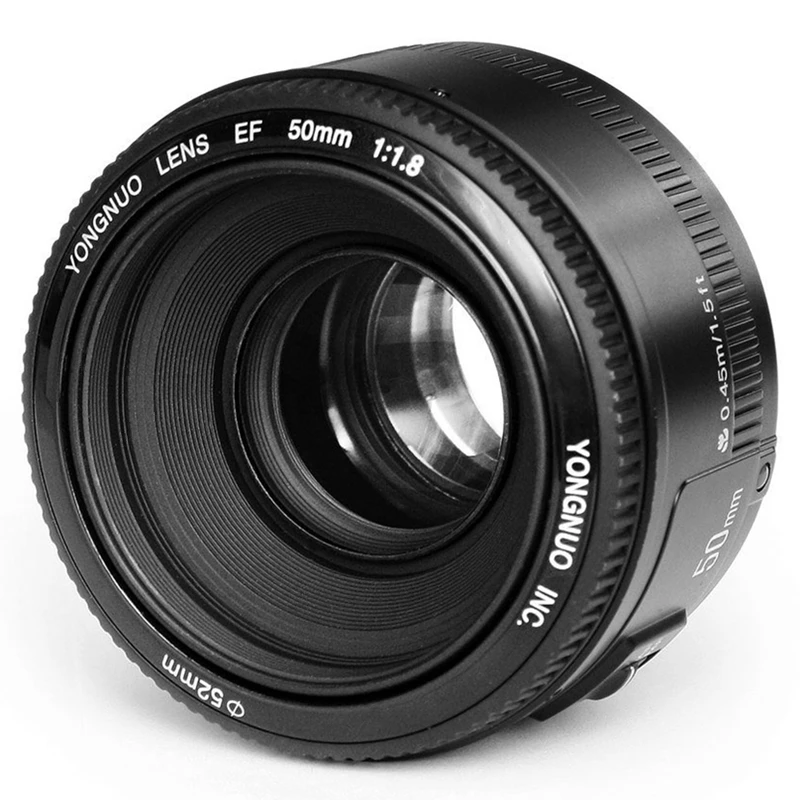 YONGNUO 50 мм Объектив с фиксированным фокусом объектива EF F/1.8 AF/MF Большой Апертурой