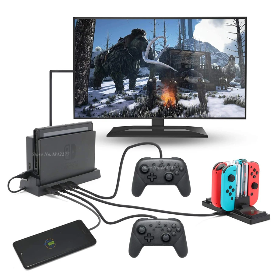 Аксессуары для док-станции Nord HUB с 4 портами USB Nintendo s Games switch NIntendo Switch консоль 2019 |
