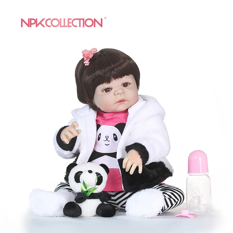 

NPK boneca reborn silicone completa Full Vinyl Silicone Reborn Baby Doll Toys Lifelike Child Birthday Xmas Gift