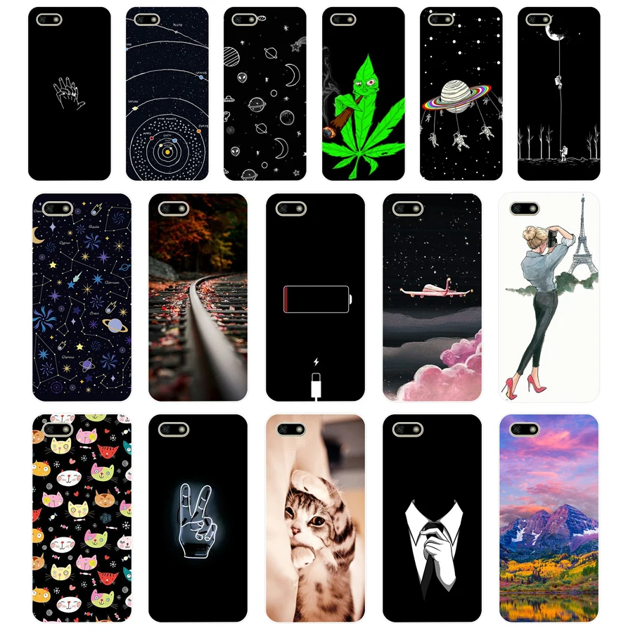 H Silicone case For 5.45&quot inch Huawei Y5 2018 PRIME Soft back cover Phone Case for on Coque bumper bags | Мобильные телефоны и