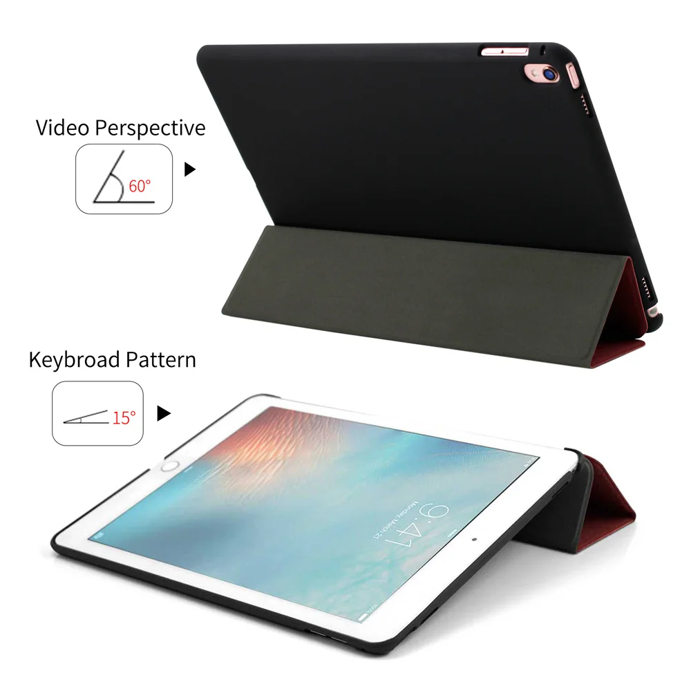 WOWCASE кожаный чехол для iPad Pro 12 9 2015/2017 Smart Sleep Auto Wake up Tri fold задняя крышка дюймов Funda