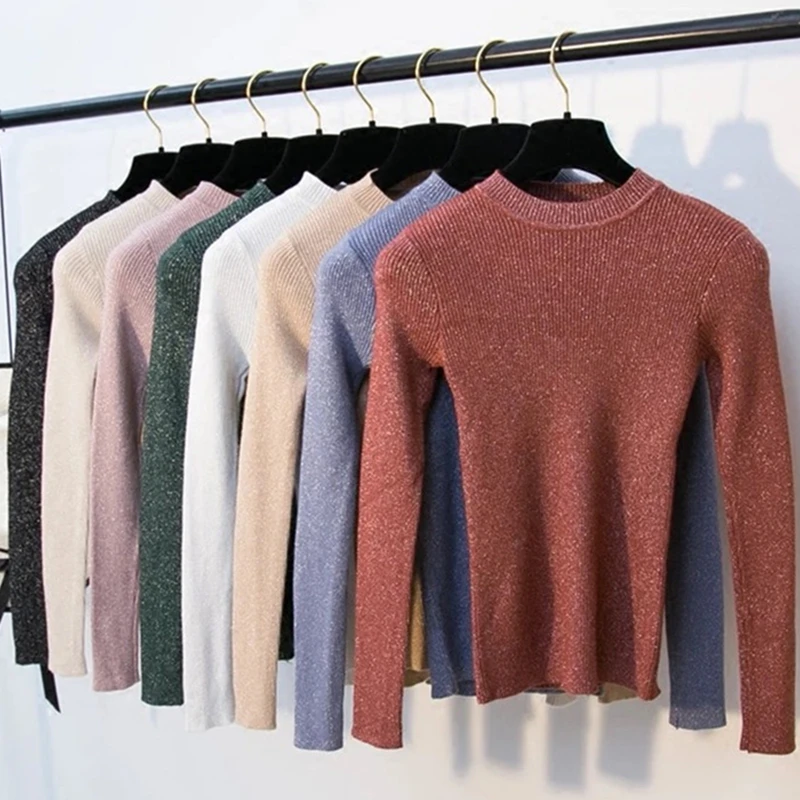 Johnature 2021 New Spring Winter Women Sweater Female Pullovers Long-sleeved Knit O-neck Sexy Girl Warm Sweaters | Женская одежда