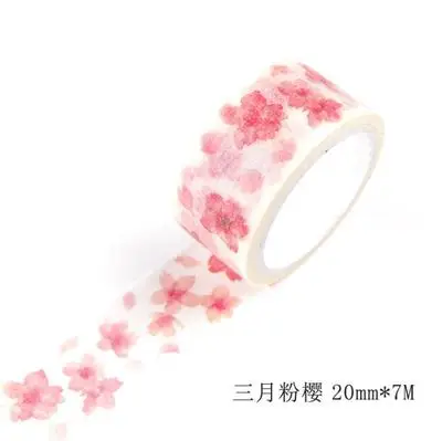 20 мм Средний размер 8design sakura wahi лента розовый цветок японский стиль маскирующие ленты милый Клей Скрапбукинг стикер - Цвет: March