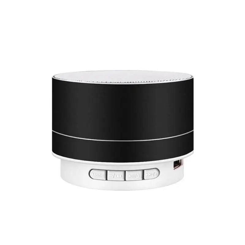 Черный Красочное освещение 360 градусов стерео объемный звук Поддержка USB TF карта динамик s портативный мини металлический беспроводной Bluetooth динамик - Цвет: Черный