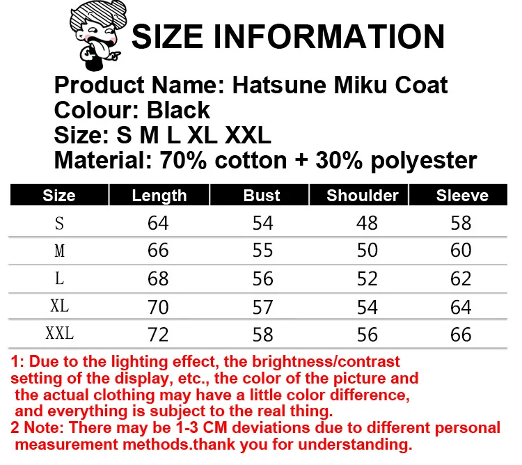 Cosroad Anime Hatsune Miku Jacket Coats Cosplay Costume Zip hooded jacket Women Halloween Casual Sweatshirt Outwear |