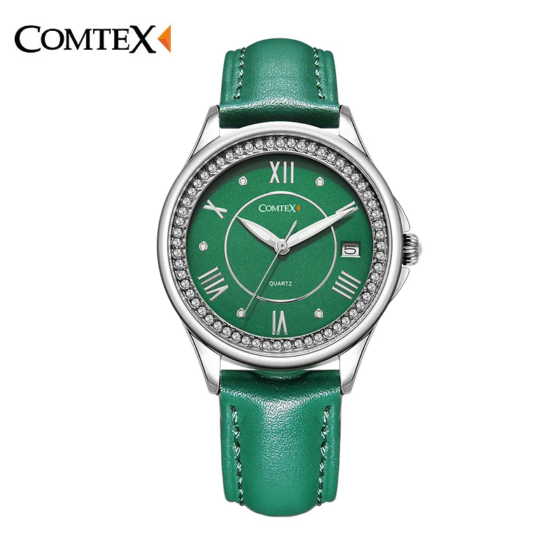 Мода COMTEX женщины леди часы девушка случайные украшения Аналоговый Дисплей