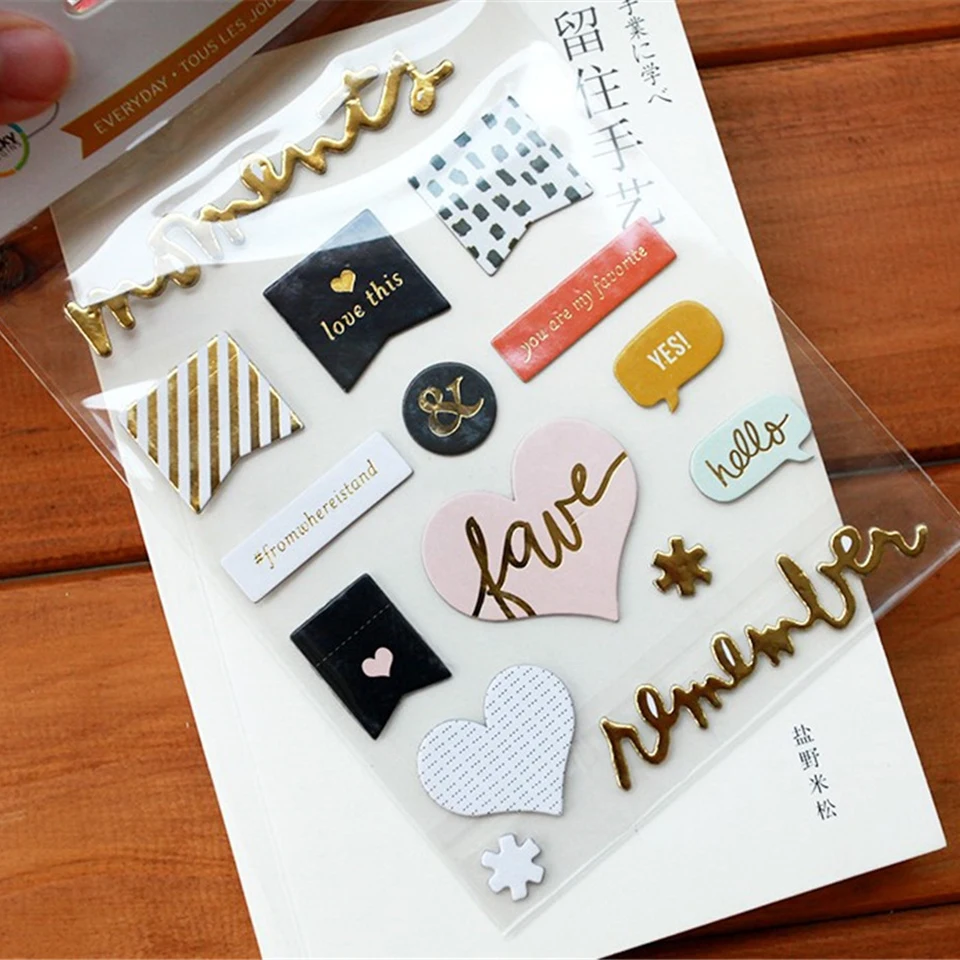 Love Theme Three-layer Cardboard Paper Stickers Kits Die Cut For DIY Scrapbooking Junk Journal TN Album Sticker Card Making S075 | Дом и сад