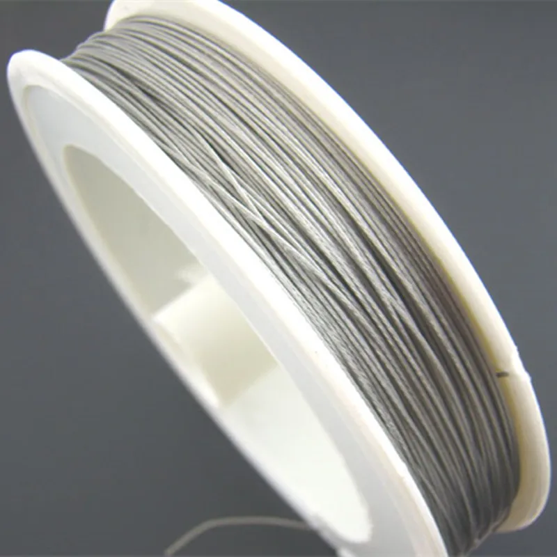 

70M Beading Steel Wire Plastic Spool Silver Tone Jewelry DIY Making Finding 0.38mm