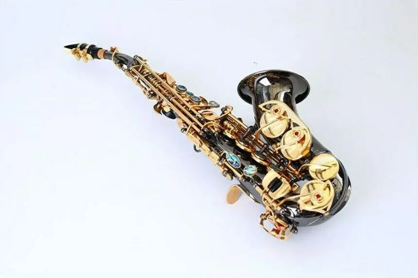 Маленький изогнутый никелированный Золотой Сопрано саксофон Bb Sax мундштук с