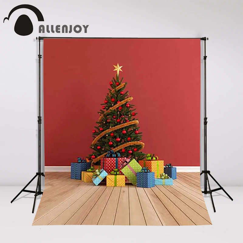 Allenjoy Рождественский фон для фотосъемки деревянная строчка Рождественская елка