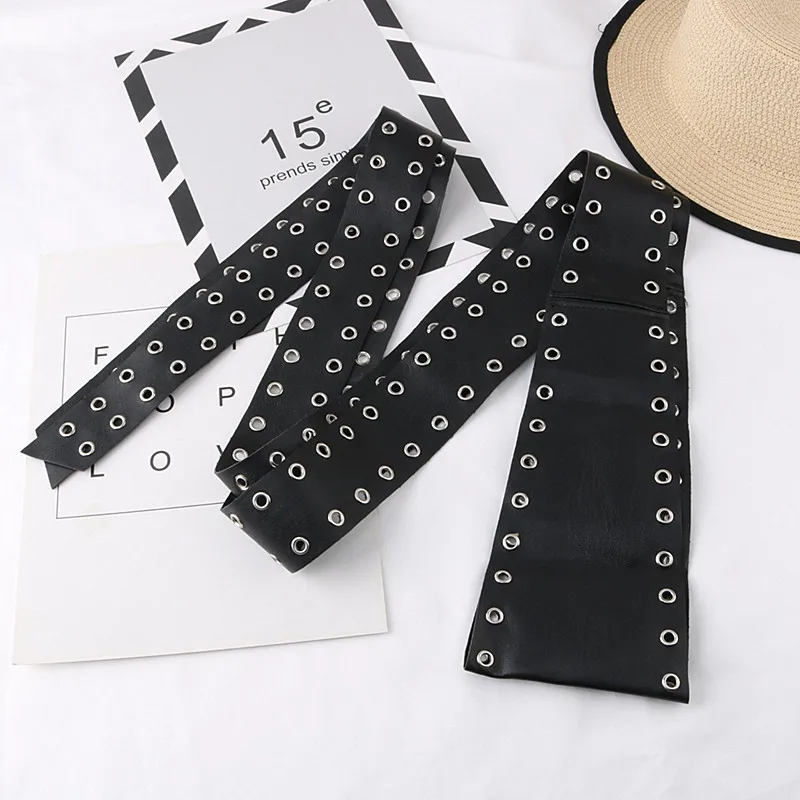 Женские панковские пояса с заклепками на шнуровке бантом женские ремни корсет