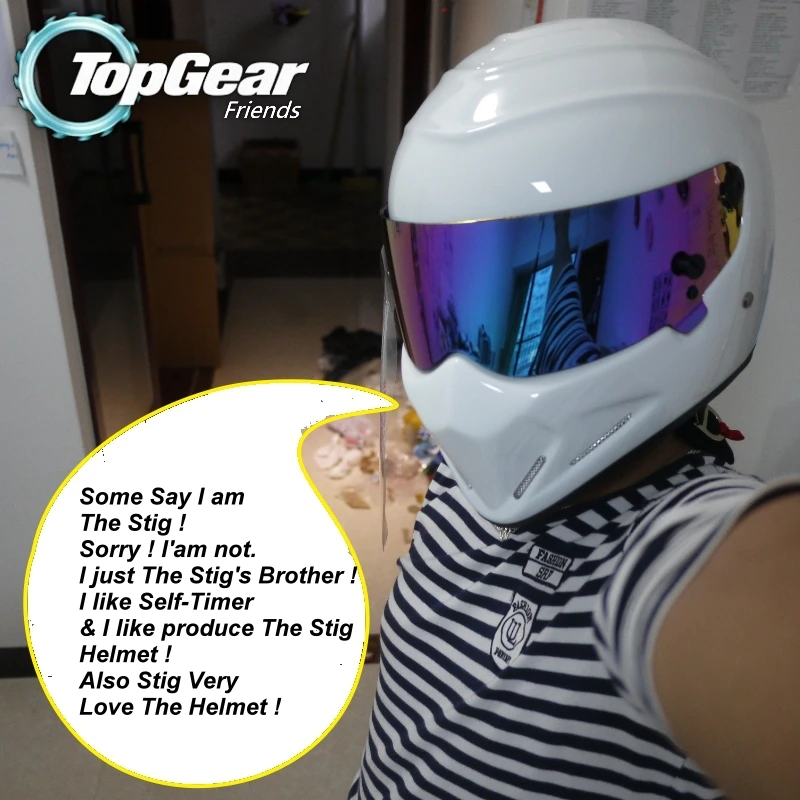 Для TopGear шлем Стига Casco De/сумка + наклейка &quotSIMPSON&quot для подарков/белый Мото с