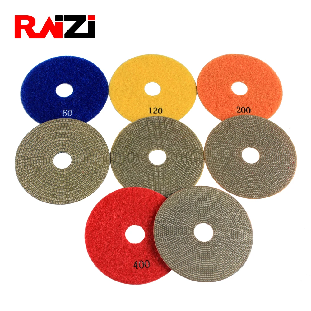 

Raizi 4,7,10 Inch Electroplated Diamond Sanding Disc for Marble Ceramic Porcelain Grit 60-400