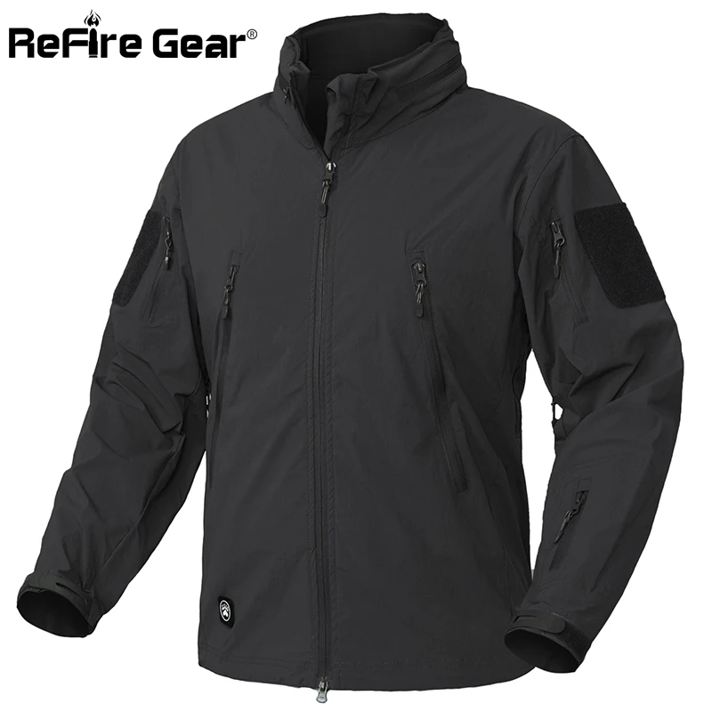 Refire gear легкая тактическая куртка для мужчин, водонепроницаемая, с карманами, военные куртки, армейская одежда, дышащая, Bylon ветровка