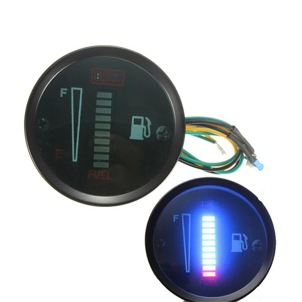 2 дюйма 52 мм Автомобильный светодиодный измеритель уровня топлива цифровой