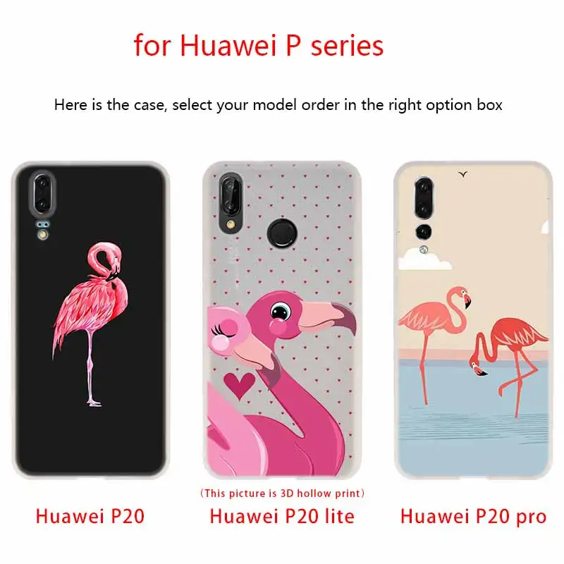 Розовый силиконовый чехол с фламинго мягкий для Huawei P50 P40 P10 P20 P30 Lite Pro P Smart Z 2020 2019 -