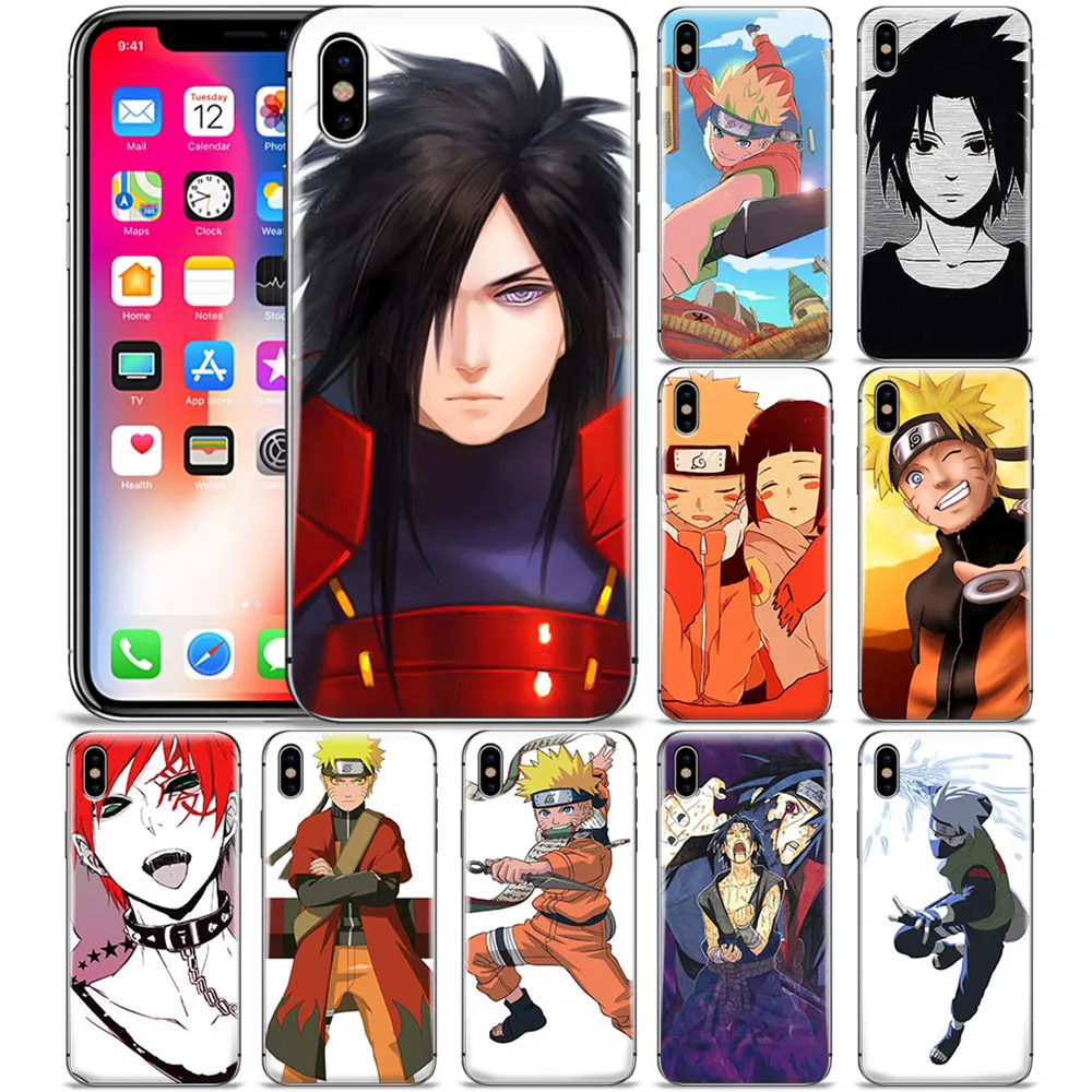 Чехол-накладка из ТПУ для Apple iPhone 6 7 8 Plus X XR XS MAX с рисунком аниме Наруто Какаси