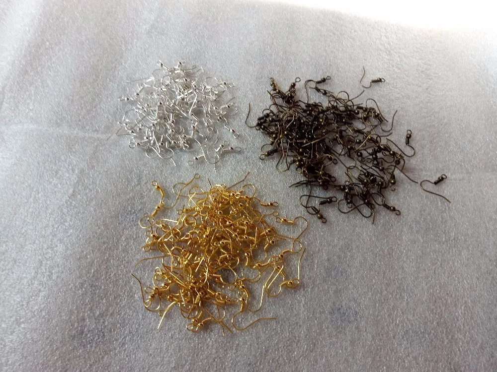 100 шт. модные золотые/Серебристые/Бронзовые ушные крючки Проволочная застежка с