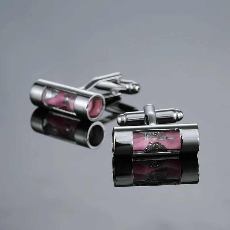 

French Shirt pink Level Cufflinks Brass Material Novelty Functional Gradienter Design Mens Cuff Buttons Wedding Cufflinks