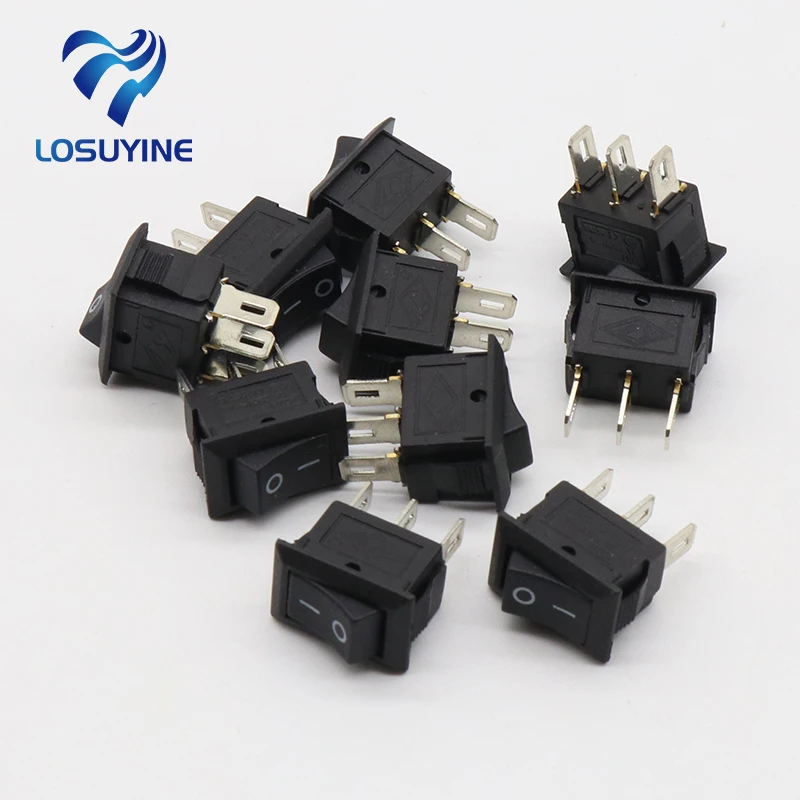 

10PCS Ship Type Switch 15*21mm 3PIN SPST ON/OFF Boat Rocker Switch 6A/250V 10A/125V 15X21