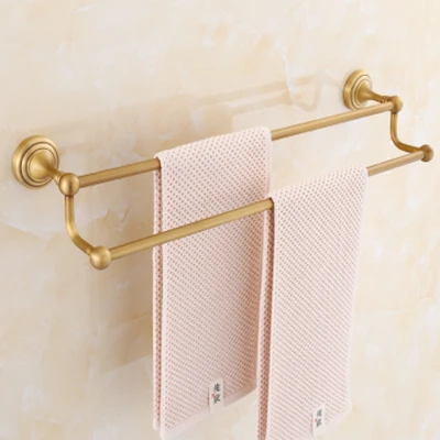 Double towel bar Hongdec роскошные латунные бронзовые золотые настенные аксессуары для ванной комнаты держатель для полотенец набор для хранения - Цвет: Double towel bar
